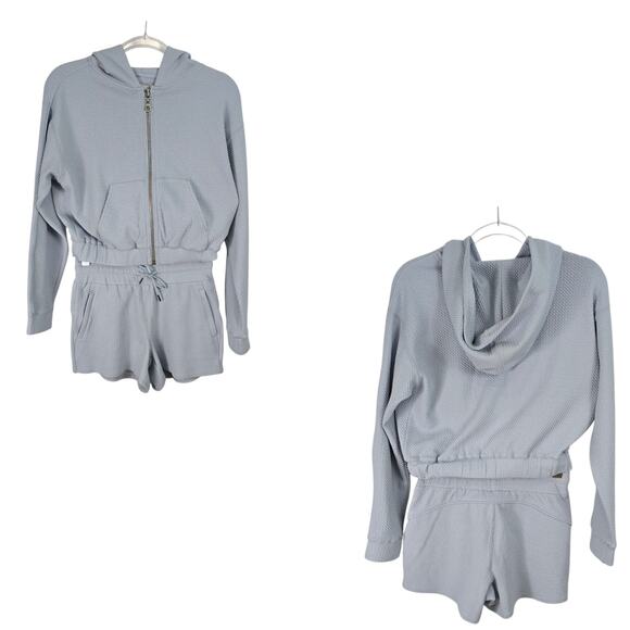 7 Diamonds Restoration Collection 2-Piece Set Ice Blue Zip Hoodie & Shorts XS - Picture 1 of 10